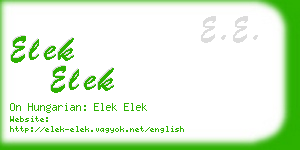 elek elek business card